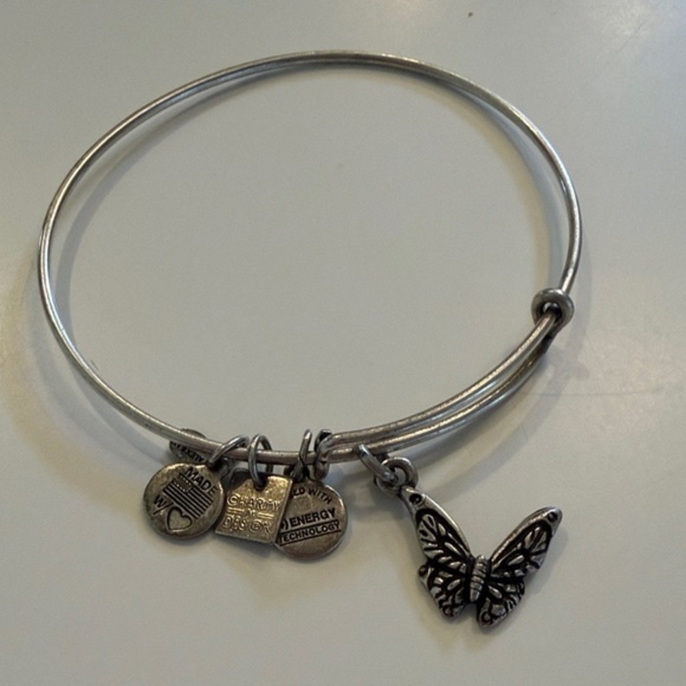 Alex and Ani Silver Charm Bracelet with Butterfly